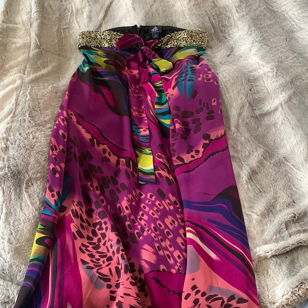Glitter, tropical maxi skirt!